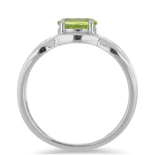 Silberring mit Peridot aus Changbai