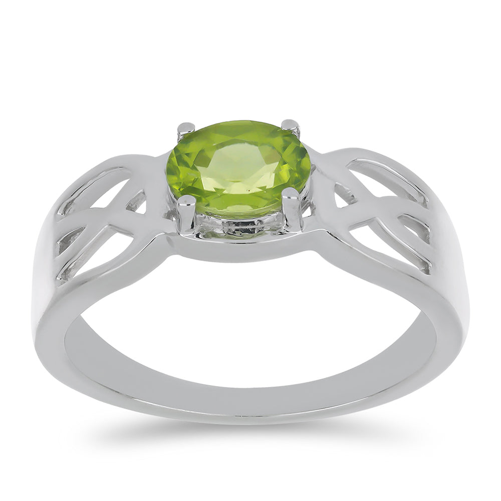 Silberring mit Peridot aus Changbai