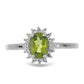 Silberring mit Peridot aus Changbai und weißem Topas