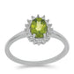Silberring mit Peridot aus Changbai und weißem Topas