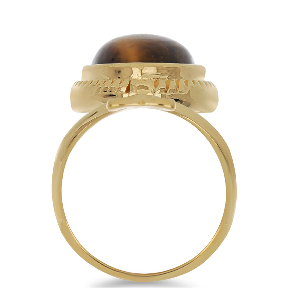 Goldplattierter Silberring mit Tigerauge aus Mount Brockman 2 