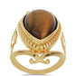 Goldplattierter Silberring mit Tigerauge aus Mount Brockman