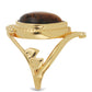 Goldplattierter Silberring mit Tigerauge aus Mount Brockman