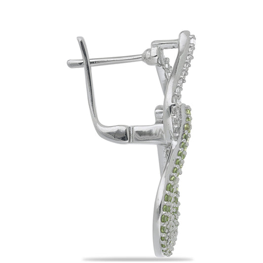 Silberohrringe mit Peridot aus Changbai und weißem Topas