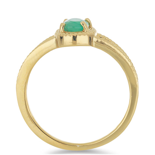 Goldplattierter Silberring mit brasilianischem Smaragd