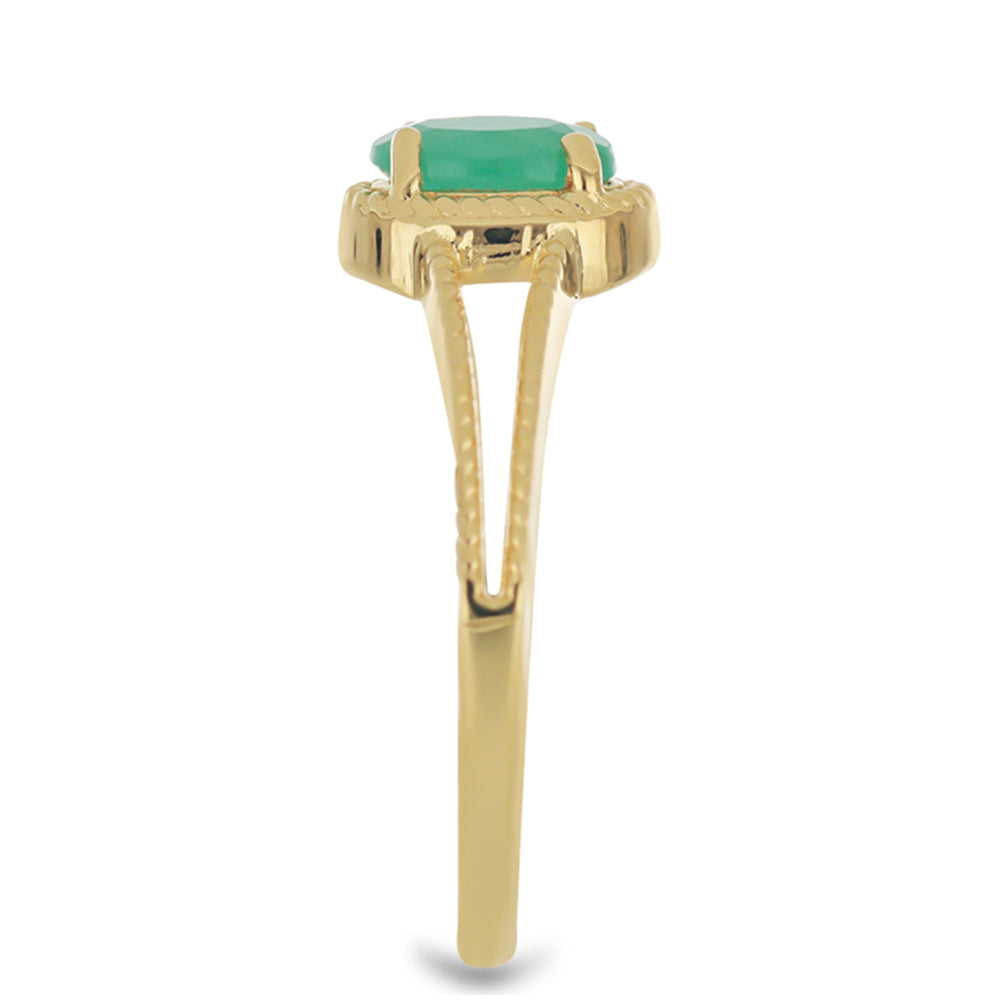 Goldplattierter Silberring mit brasilianischem Smaragd