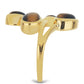 Goldplattierter Silberring mit Tigerauge aus Mount Brockman