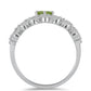 Silberring mit Peridot aus Changbai und weißem Topas