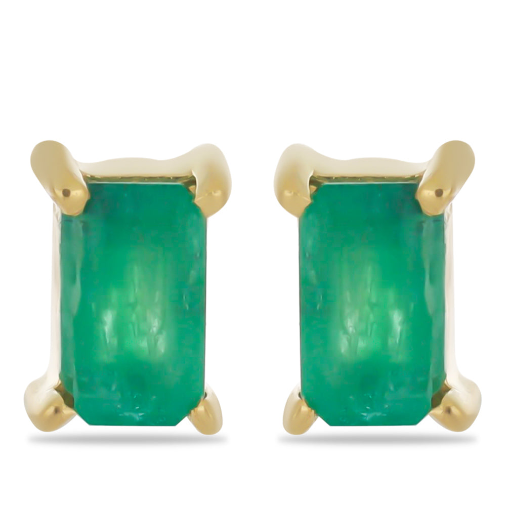 Goldplattierte Silberohrringe mit brasilianischem Smaragd