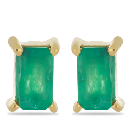 Goldplattierte Silberohrringe mit brasilianischem Smaragd