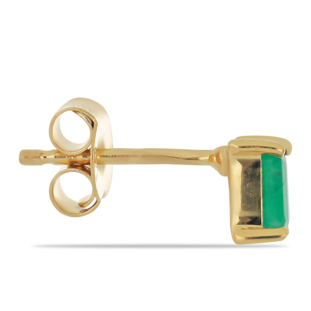 Goldplattierte Silberohrringe mit brasilianischem Smaragd 2 