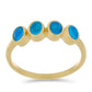 Goldplattierter Silberring mit blauem äthiopischem Opal aus Lega Dembi