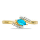 Goldplattierter Silberring mit blauem äthiopischem Opal aus Lega Dembi und weißem Topas