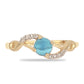 Goldplattierter Silberring mit blauem äthiopischem Opal aus Lega Dembi und weißem Topas