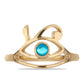 Goldplattierter Silberring mit blauem äthiopischem Opal aus Lega Dembi