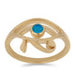 Goldplattierter Silberring mit blauem äthiopischem Opal aus Lega Dembi