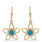 Goldplattierte Silberohrringe mit blauem äthiopischem Opal aus Lega Dembi