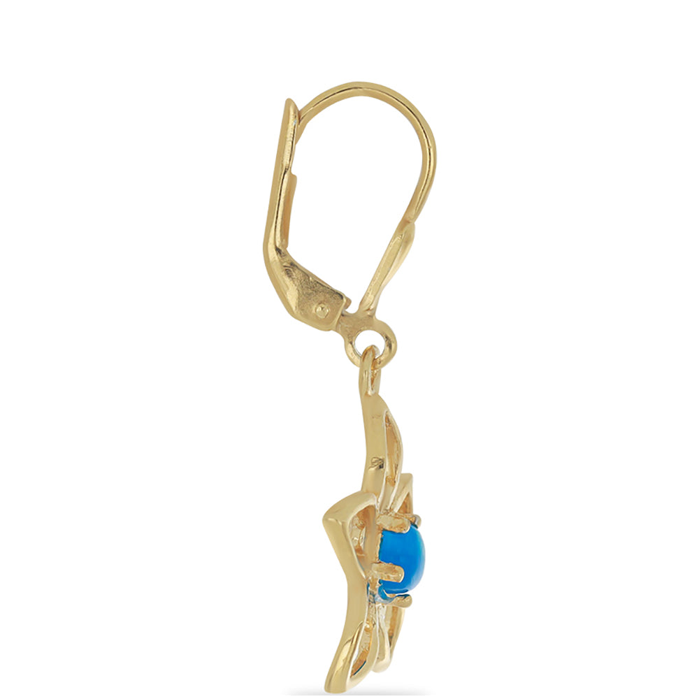 Goldplattierte Silberohrringe mit blauem äthiopischem Opal aus Lega Dembi 2 