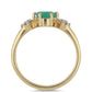 Goldplattierter Silberring mit brasilianischem Smaragd und weißem Topas