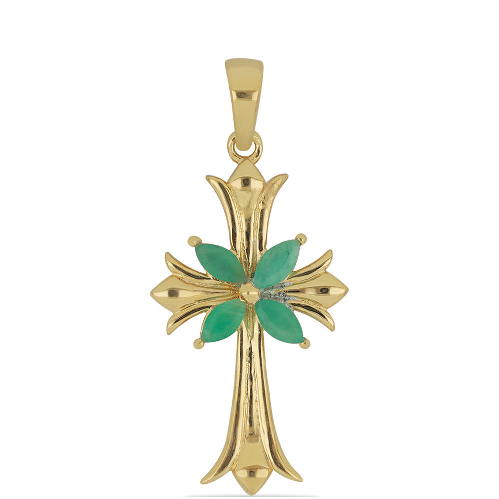 Goldplattierter Silberanhänger mit brasilianischem Smaragd