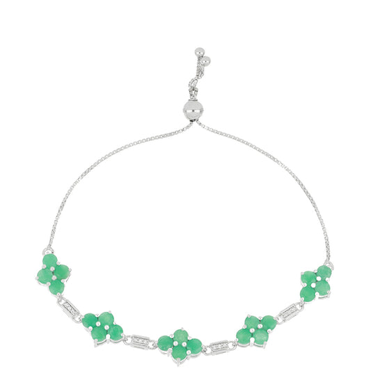 Silberarmband mit brasilianischem Smaragd und weißem Topas
