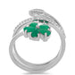 Silberring mit brasilianischem Smaragd und weißem Topas