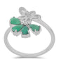Silberring mit brasilianischem Smaragd und weißem Topas