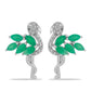 Silberohrringe mit brasilianischem Smaragd und weißem Topas