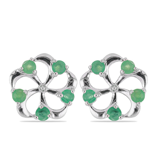 Silberohrringe mit brasilianischem Smaragd