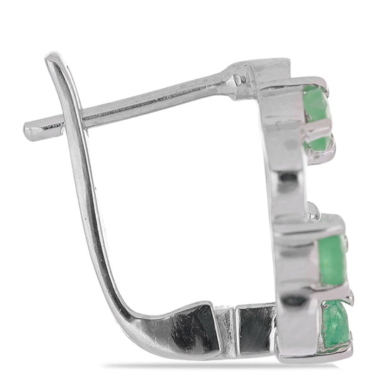 Silberohrringe mit brasilianischem Smaragd