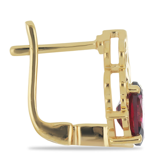 Goldplattierte Silberohrringe mit Rhodolith aus Moatize