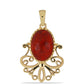Goldplattierter Silberanhänger mit roter Schwammkoralle