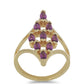 Goldplattierter Silberring mit Rhodolith aus Moatize