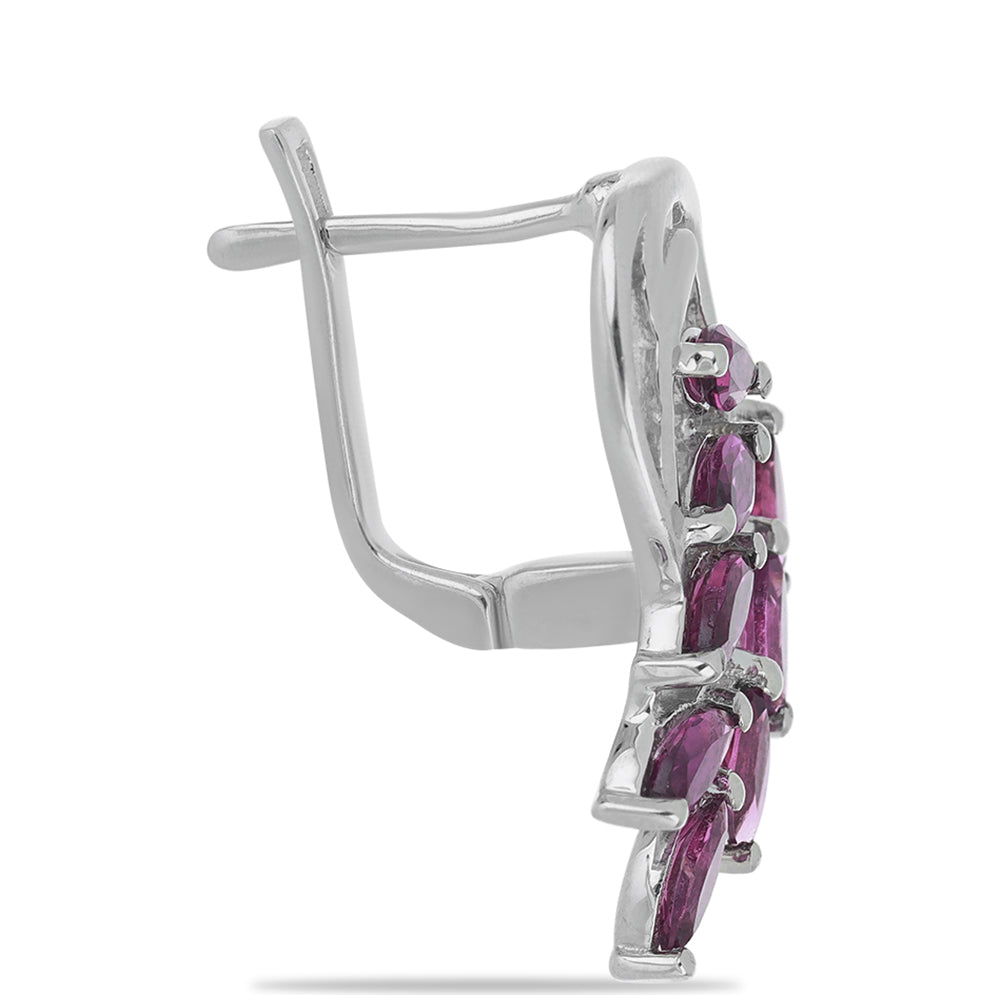 Silberohrringe mit Rhodolith aus Moatize