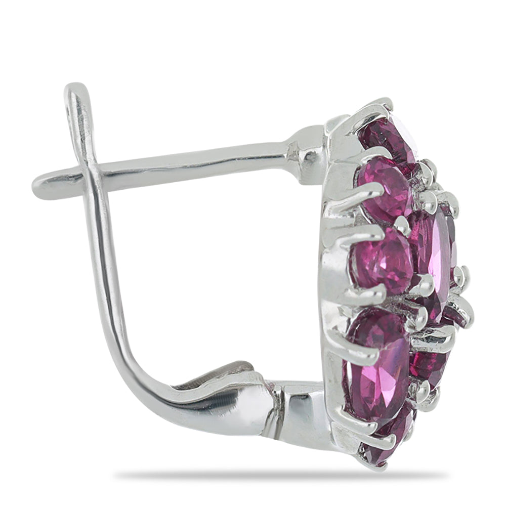 Silberohrringe mit Rhodolith aus Moatize