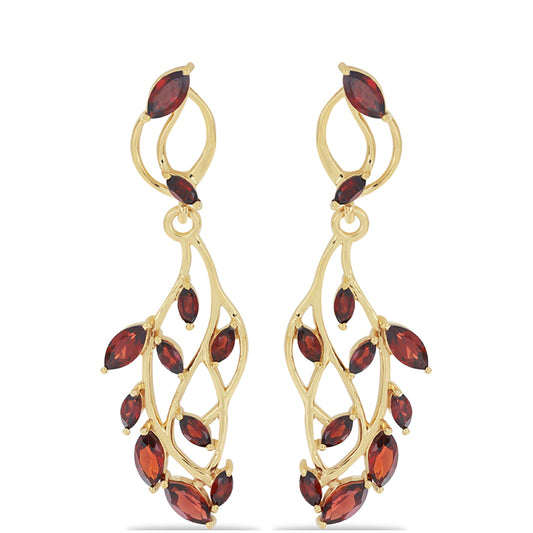 Goldplattierte Silberohrringe mit Rhodolith aus Moatize