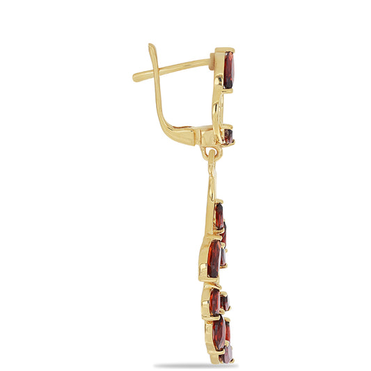 Goldplattierte Silberohrringe mit Rhodolith aus Moatize