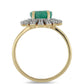 Goldplattierter Silberring mit brasilianischem Smaragd und weißem Topas