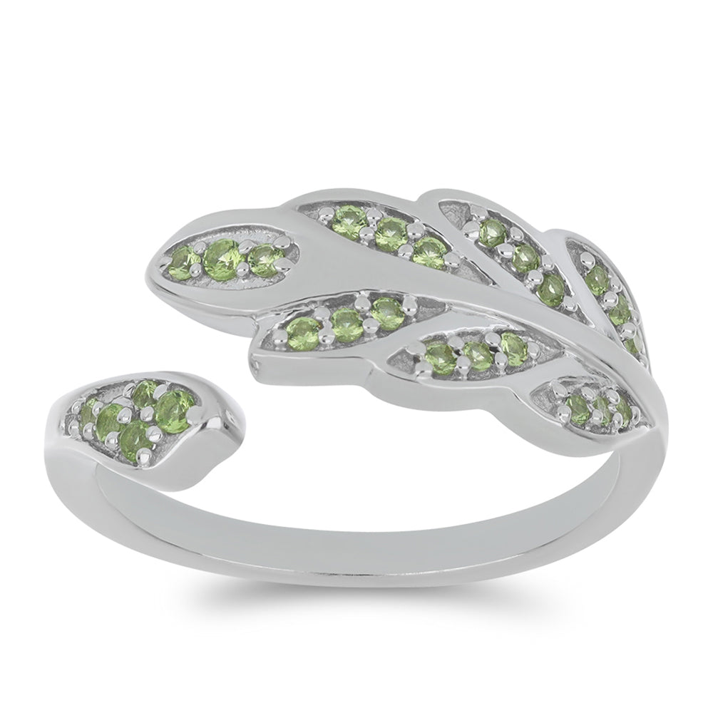 Silberring mit Peridot aus Changbai
