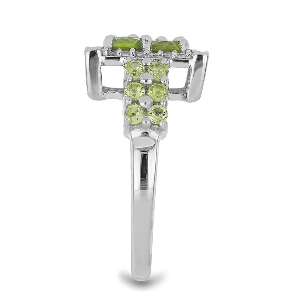 Silberring mit Peridot aus Changbai und weißem Topas 4 