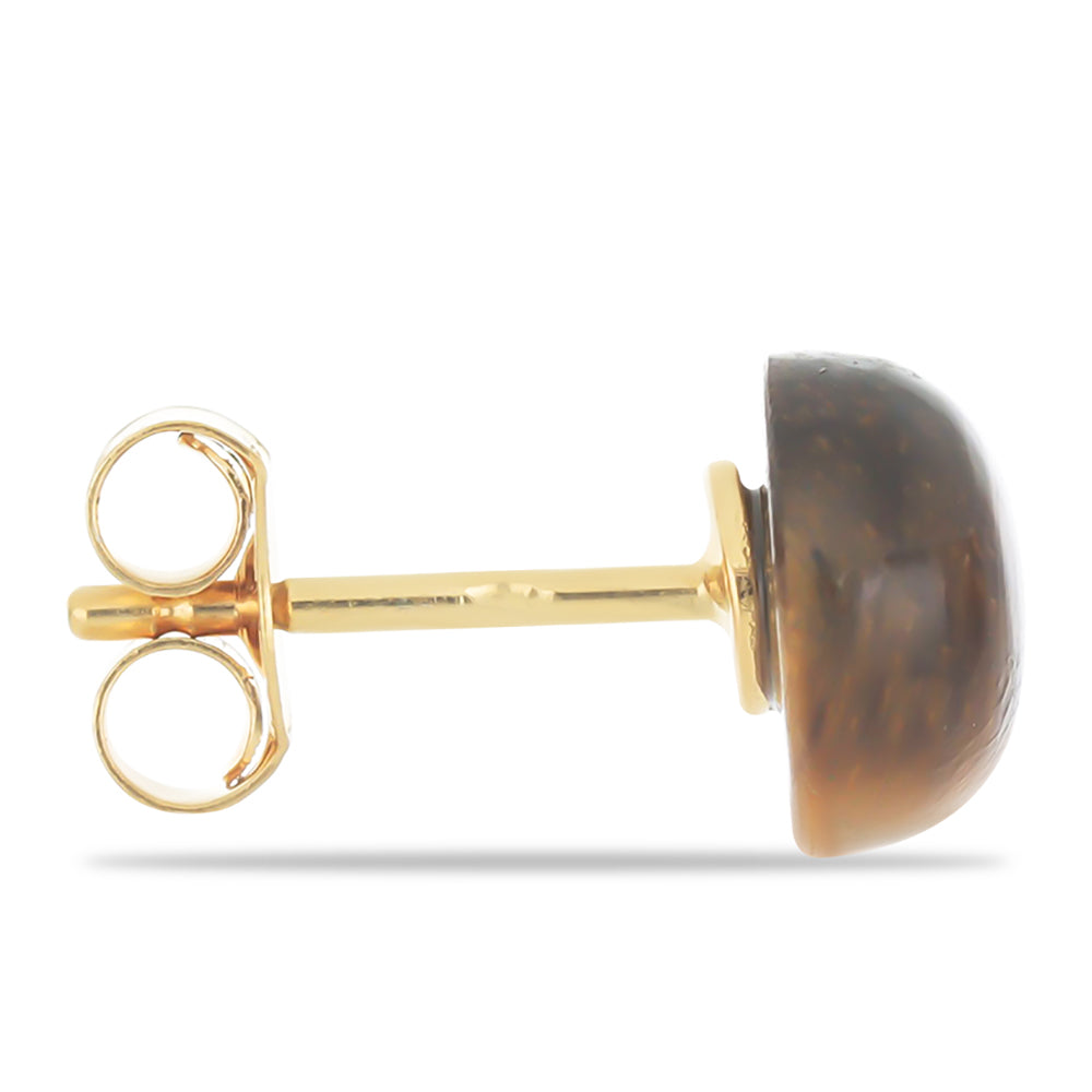Goldplattierte Silberohrringe mit Tigerauge aus Mount Brockman