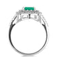 Silberring mit brasilianischem Smaragd und weißem Topas