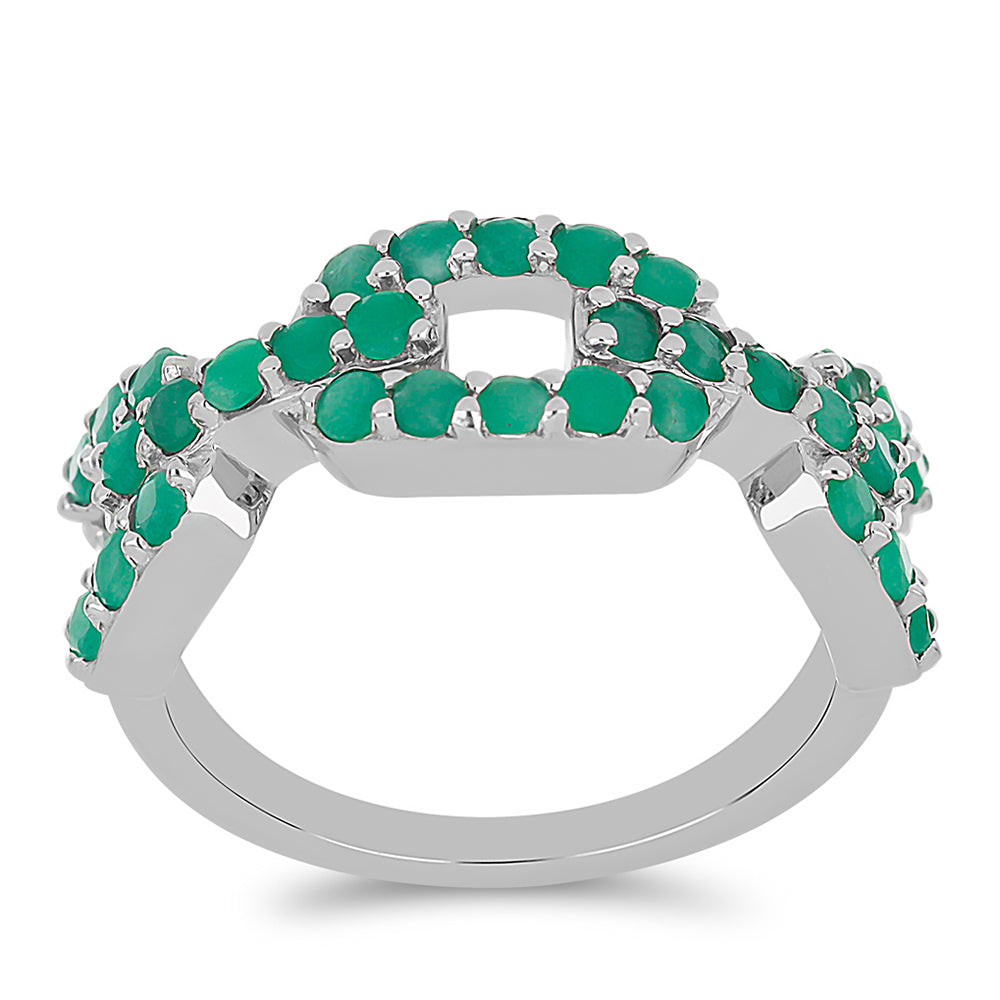 Silberring mit brasilianischem Smaragd