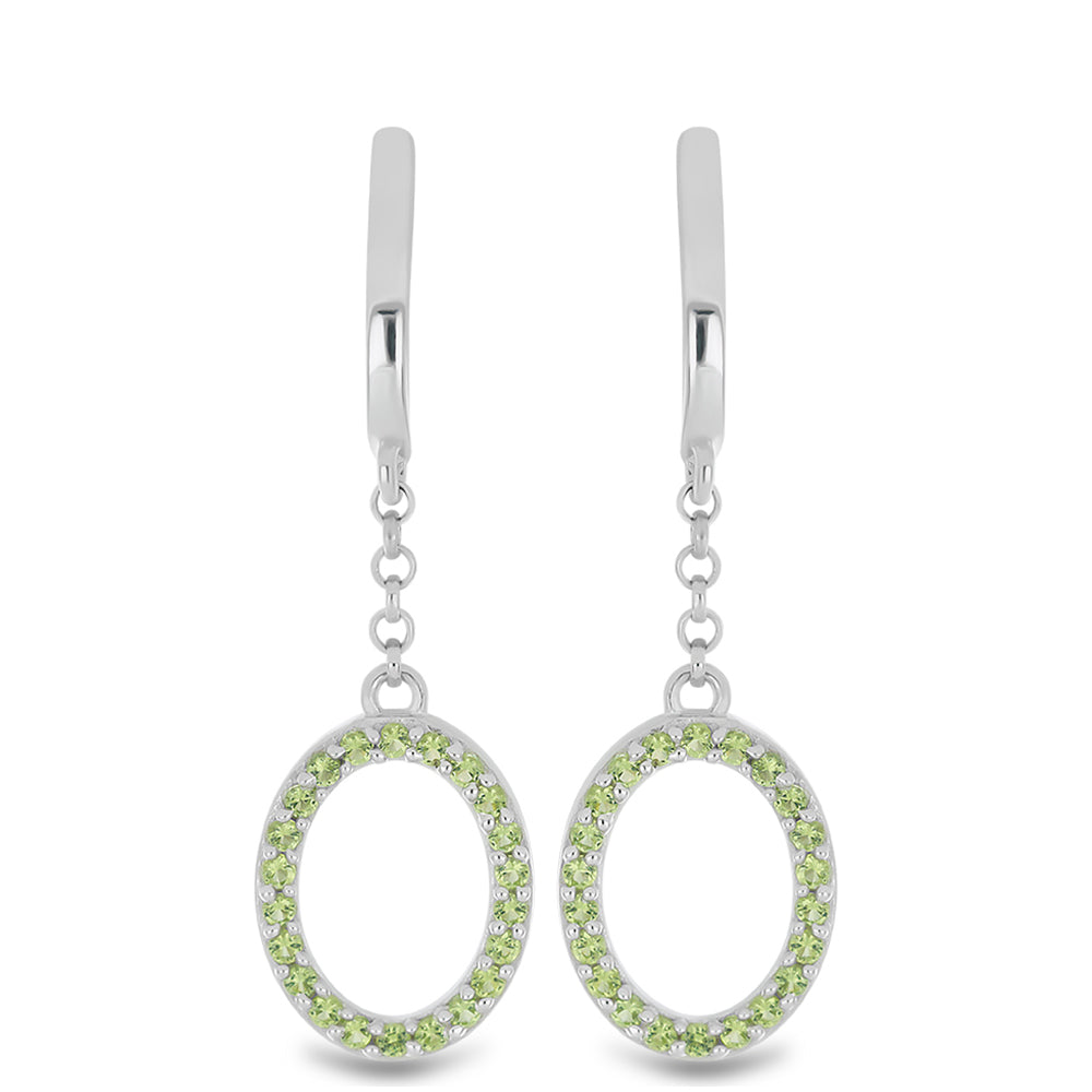 Silberohrringe mit Peridot aus Changbai