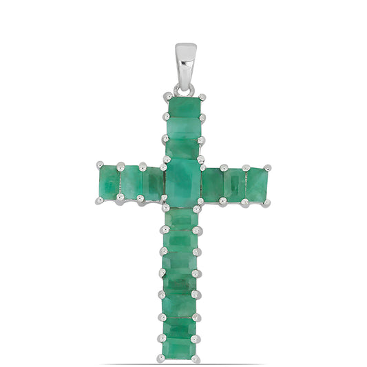 Silberanhänger mit brasilianischem Smaragd