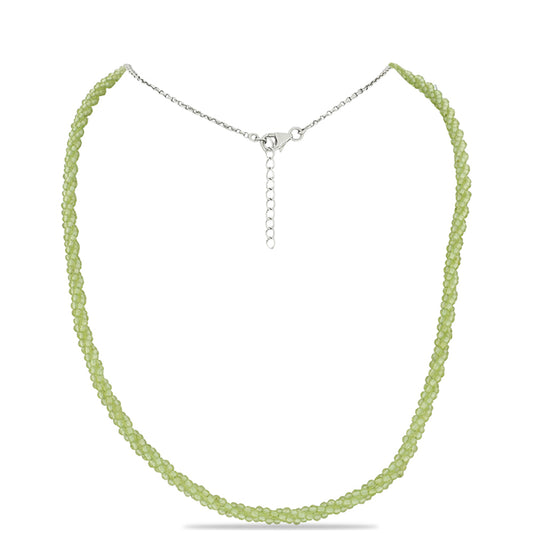 Silberhalskette mit Peridot aus Changbai