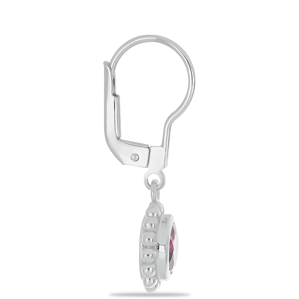 Silberohrringe mit Rhodolith aus Moatize 2 