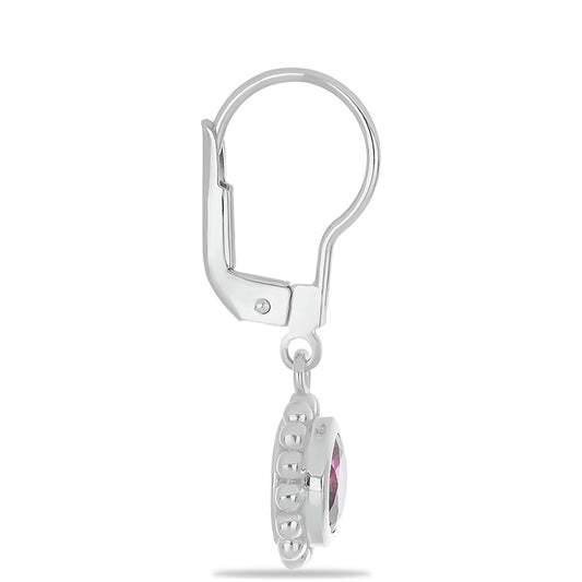 Silberohrringe mit Rhodolith aus Moatize