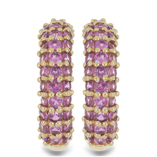 Goldplattierte Silberohrringe mit Rhodolith aus Moatize