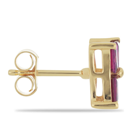 Goldplattierte Silberohrringe mit Rhodolith aus Moatize
